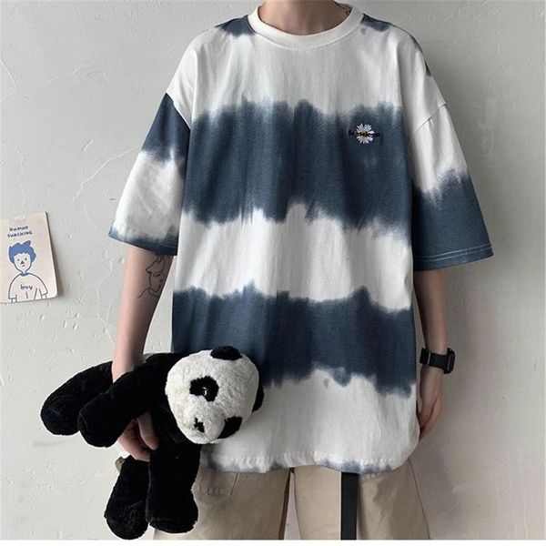 

new 2021 summertie dyed t-shirt male funny harajuku tshirt streetwear men fashion japan hip hop half sleeve t shirts males ewma, Black