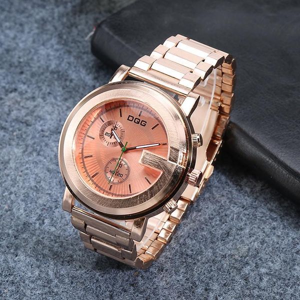 

dqg watch women and men watch waterproof simple and creative clock male steel strap casual quartz men, Slivery;brown