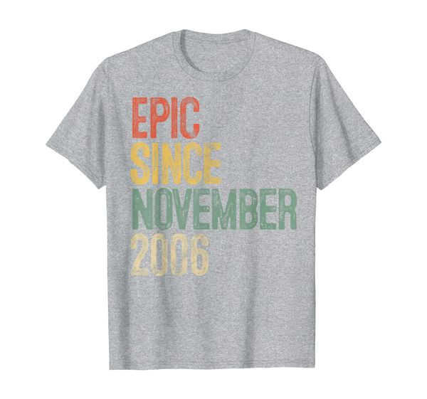 

fun epic since november 2006 13th birthday gift 13 year old t-shirt, White;black