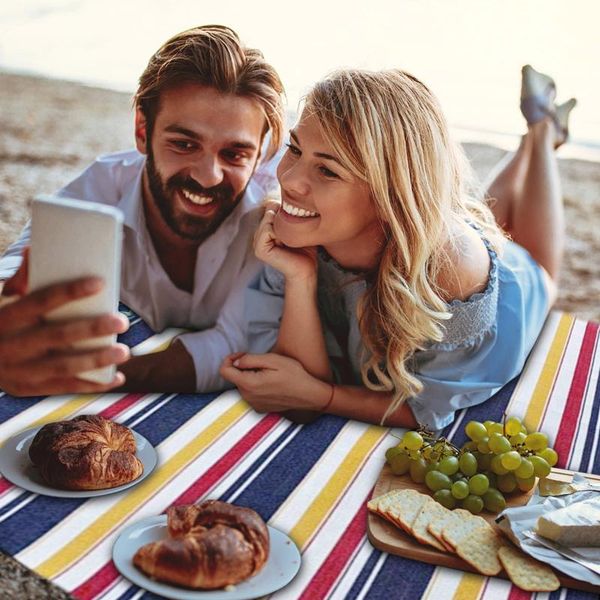 

outdoor pads blanket camping beach plaid picnic mat waterproof base foldable mat#30