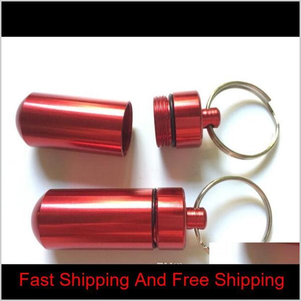 

key holder aluminum waterproof pill box bottle holder container keychain key chain pill box jar storag qylmds ppshop01