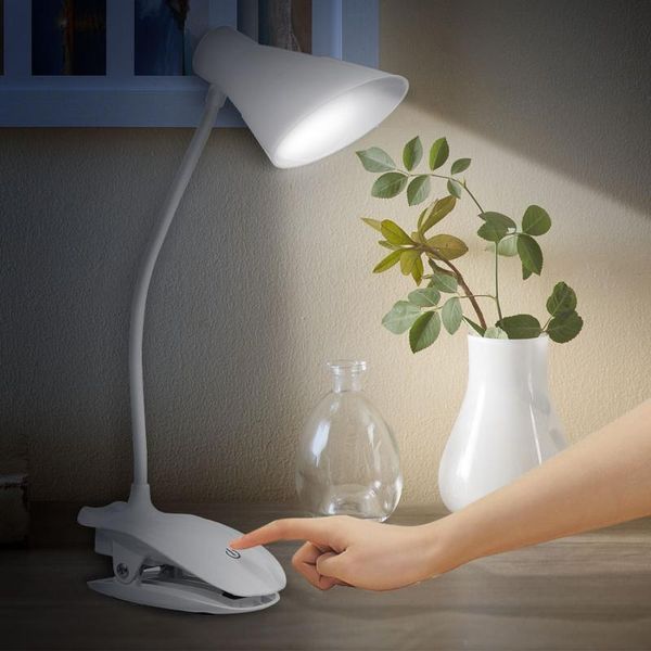

table lamps 14led clip reading desk lamp on light usb rechargeable book dimmable touch bedside portable led