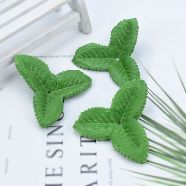 

100 pieces of silk diy candy box gift decoration flower christmas wreath artificial plant false green rose leaf scrapbook
