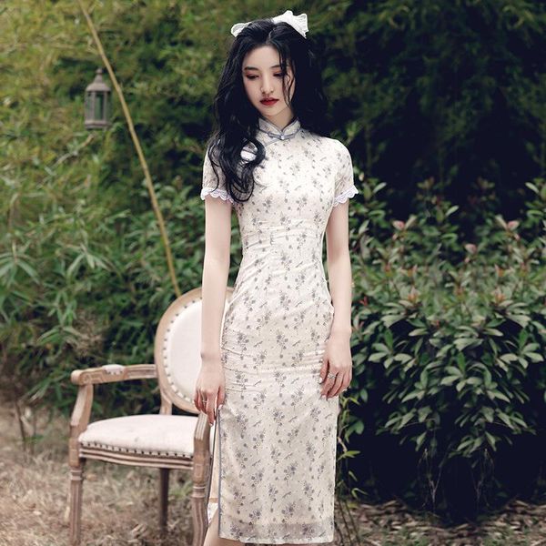 

ethnic clothing chinese women traditional cheongsam ladies modern style dresses girl elegant temperament qipao for old fashioned wedding par, Red