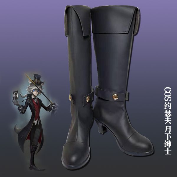 

anime chinese game identity v cosplay joseph desaulniers cos lolita boots for woman/man custom size wa94, Black