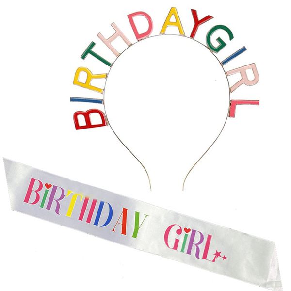

birhday girl color hoop dripping banquet headdress crown set, Black;brown