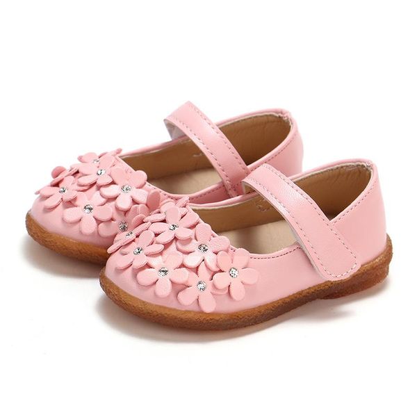 

first walkers spring and autumn girls leather shoes baby petal single korean soft bottom non-slip toddler