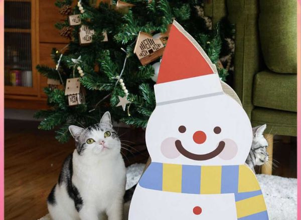 

cat beds & furniture snowman scratcher christmas and year gift