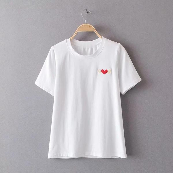 

women's t-shirt summer casual fashion versatile small fresh round neck loose short sleeve basic for women t shirts kawaii, White
