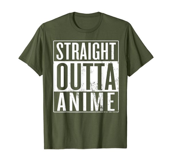 

straight outta anime, weeaboo otaku t-shirt, White;black