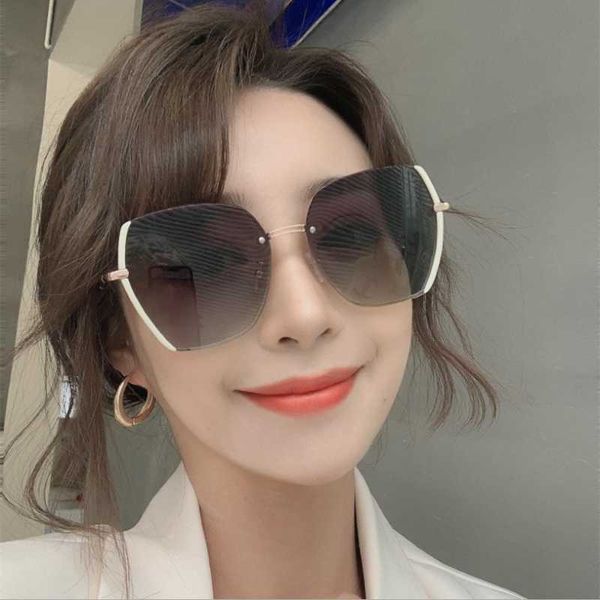 

sunglasses 2021 elegant square women big frame gradient female designer shades summer beach sun glasses tr90, White;black