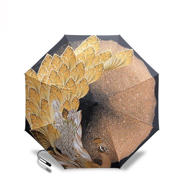 

portable storm windproof umbrella strong peacock vintage umbrella wind animal luxury modis parapluie femme umrella upbrella 5135