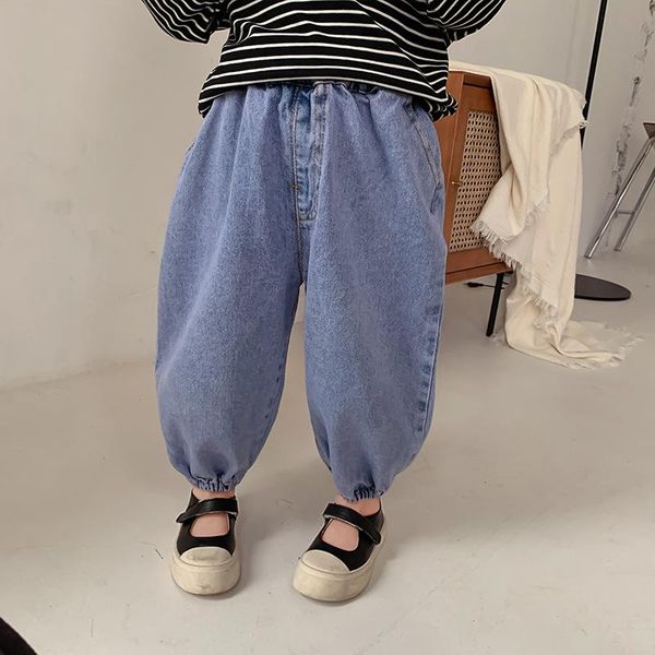 

boys and girls fashion lantern jeans 1-6 years children loose casual denim pants spring autumn 2021, Blue