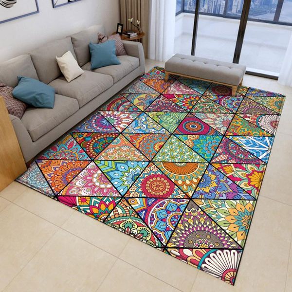 

carpets bohemian mandala style floral pattern carpet long non-slip floor mat living room bathroom kitchen bedroom rug tapis