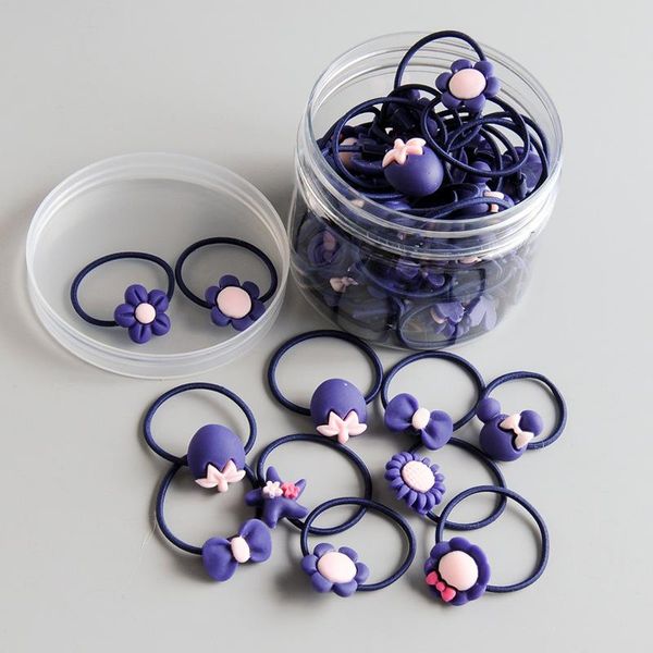 

hair accessories 40root children's ring headwear korean version the cartoon girl rubber band sweet cute, Slivery;white