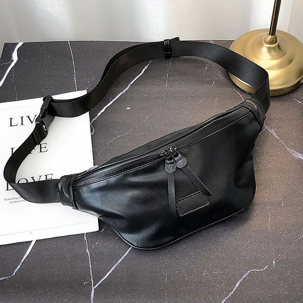 

pockets fashionable bag men's leather shoulder outdoor street riding back fashion