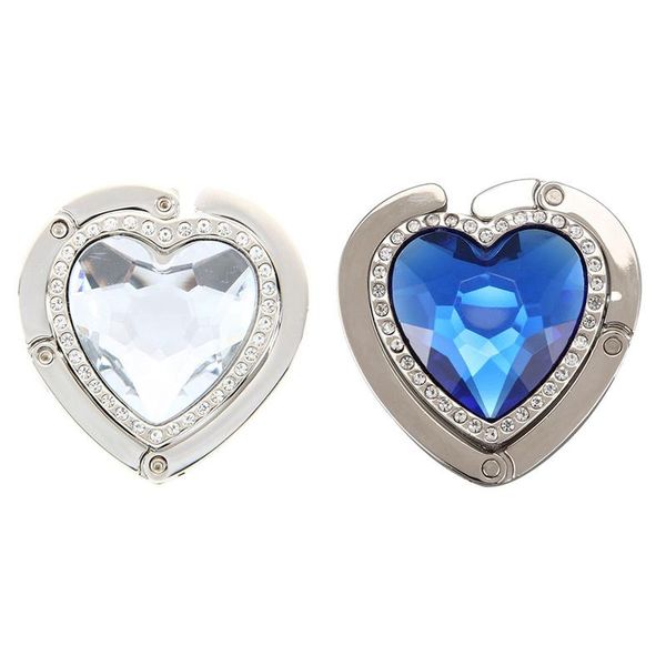 

hooks & rails 2x heart-shape foldable purse handbag hanger hook holder