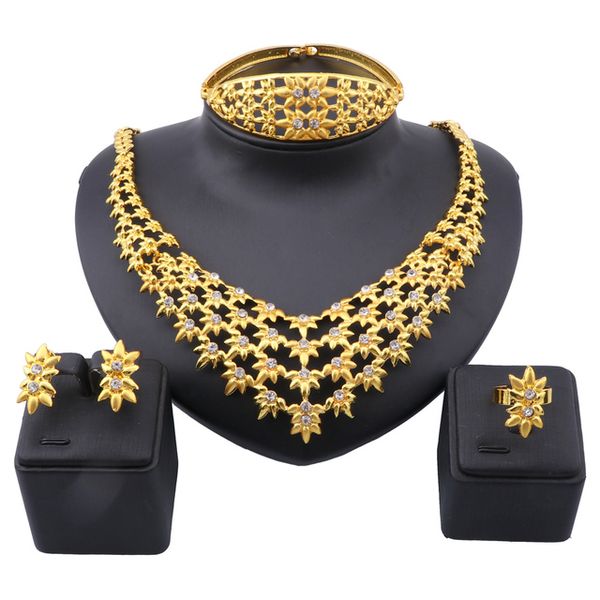 Set di gioielli di lusso di colore giallo squisito di lusso marca marca nigeriana matrimonio perline africane jewellry set donna costume da donna