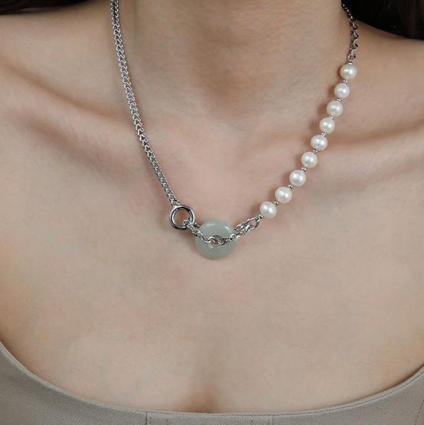 

chokers timeless wonder glam natural pearl stone choker necklace for women designer jewelry punk ins chinese style gothic emo egirl 5433, Golden;silver