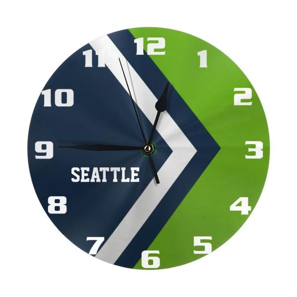 

wall clocks seattle round clock 10 inch silent non ticking battery operated for living room kitchen bedroom office
