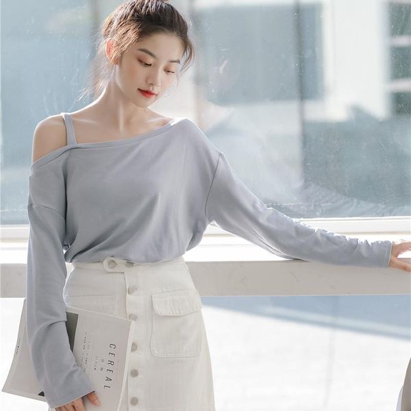 

women's t-shirt autumn t shirt women 2021 winter ulzzang harajuku korean clothes fashion vintage friends white long sleeve