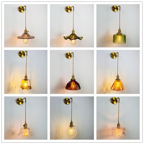 

wall lamp nordic bedroom bedside cloakroom mirror front corridor aisle creative japanese glass small e27