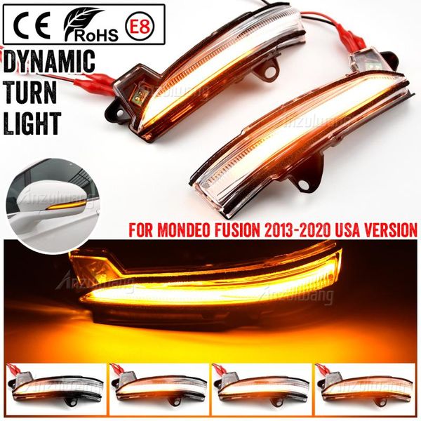 

emergency lights 2pieces sequential flashing lamp for mondeo 2013-2021 led dynamic turn signal light fusion usa version