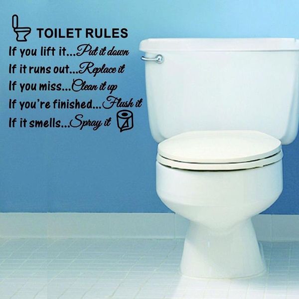 

wall stickers toilet rules bathroom removable sticker art decals diy home decor drop