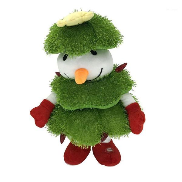 

christmas decorations 2021 for home indoor muÃ±ecos navideÃ±os handmade pinne tree snowman plush electric toy cute