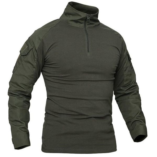 

tactical t shirt army soldiers military t-shirt long sleeve camouflage combat shirts paintball t shirts training clothing, Black;brown