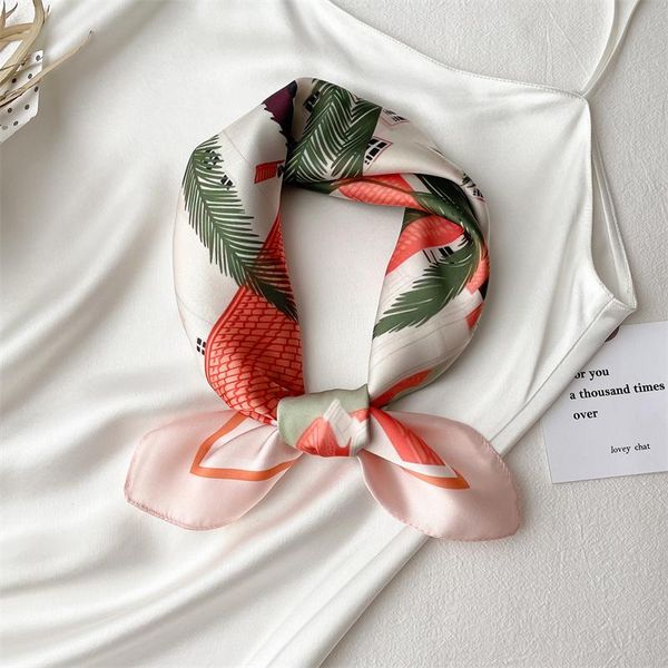 

scarves summer silk square scarf for women print neckerchief hair band bag female head bandana pink wrist foulard 55cm*55cm, Blue;gray
