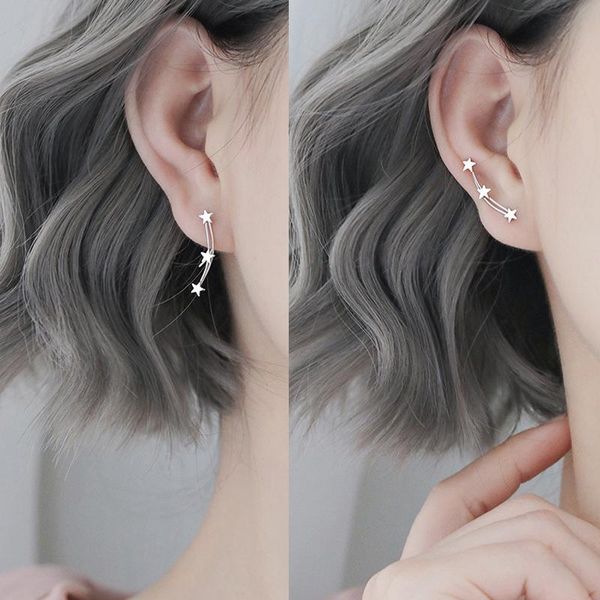 

clip-on & screw back stars clip earrings 925 sterling silver needle women fashion simple