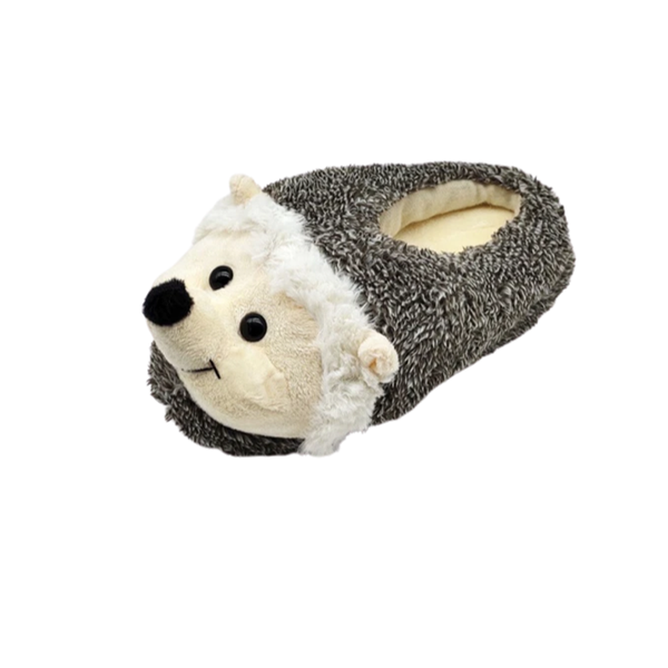 

slippers winter warm hedgehog cozy couples round toe flock cute big size 35-43 brown indoor home pantoufle shoes, Black