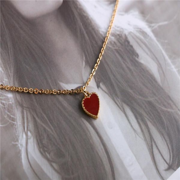 

pendant necklaces necklace for women simple handmade temperament female clavicle chain japanese and korean students mori love, Silver