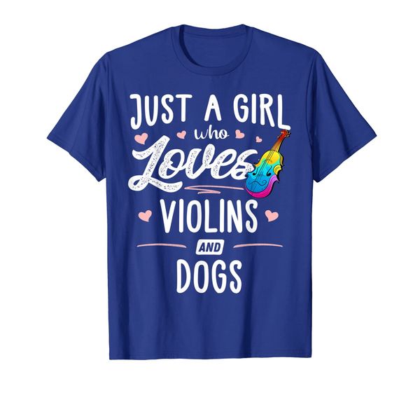 

just a girl who loves violins and dogs gift women t-shirt, White;black