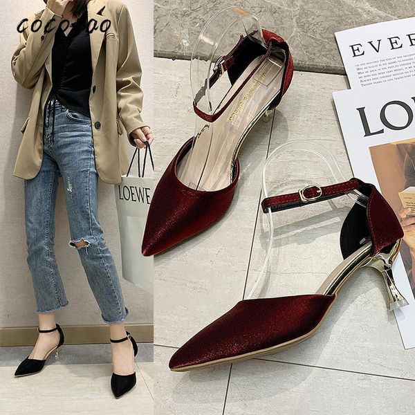

dress shoes women's high-heeled 2021 spring fashion banquet hollow shallow mouth stiletto heel, Black