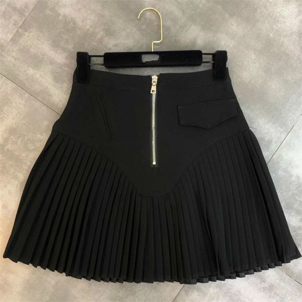 

deat spring summer high waist black short mini pleated skirt women mh561 210315