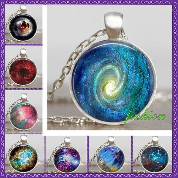 

pendant necklaces 2021 fashion jewelry for women space spiral galaxy necklace nebula constellation stars1, Silver