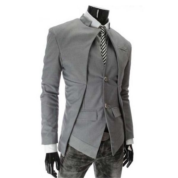 

men's suits & blazers male blazer england style slim fit stand collar coats business men brand designer fashion white, White;black