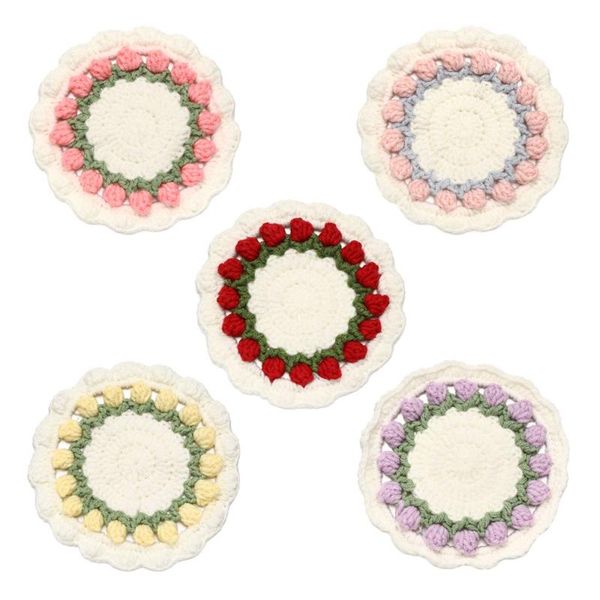 

mats & pads gift anti-scalding heat insulation table thickened tulip flower furniture handmade