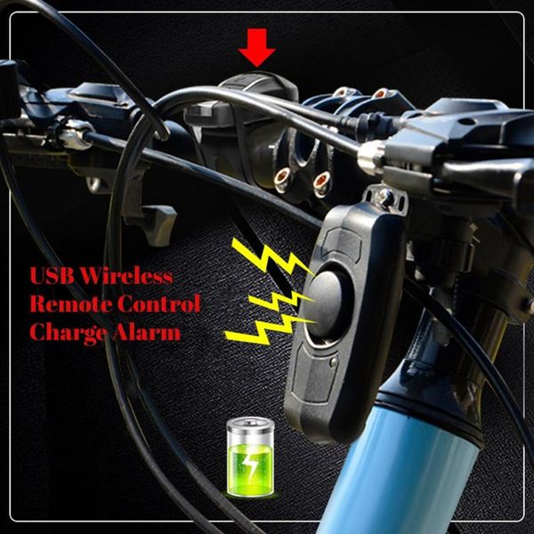

bike horns bicycle rear light usb charge wireless remote control tail lamp finder lantern horn siren warning anti-theft alarm#t3