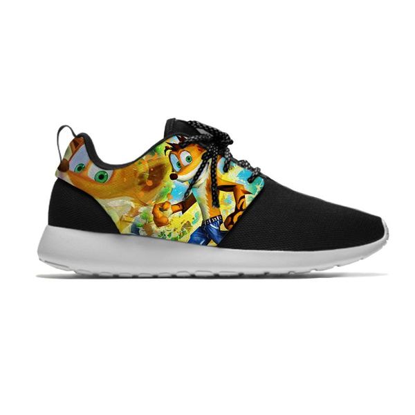 

sneakers game bandicoot crash fashion funny cool cartoon kids sport running shoes casual breathable 3d boys children girl, Black;red