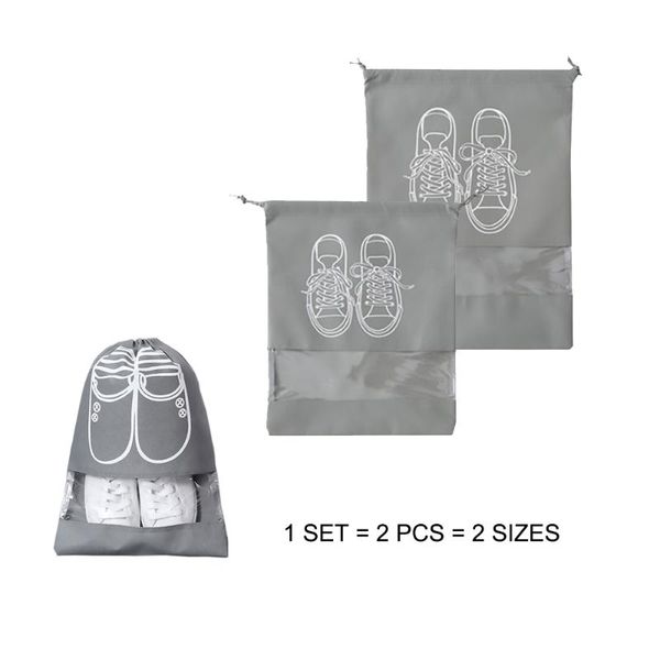 

storage bags 1set travel shoes bag for boots, high heel, drawstring translucent window space saving organizer men&women