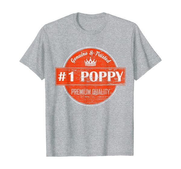 

mens #1 poppy men number one dad grandpa fathers day gifts t-shirt, White;black