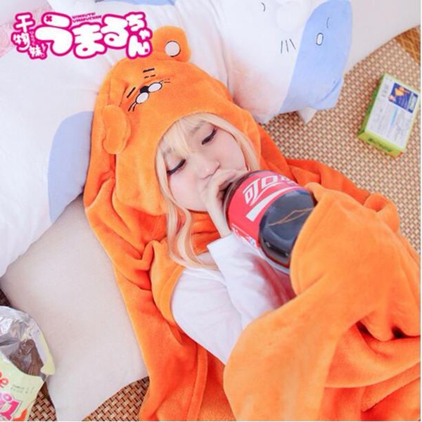 

anime costumes umaru chan anime cosplay costume himouto umaru-chan cloak doma umaru soft hoodie cape party halloween costume for women, Black