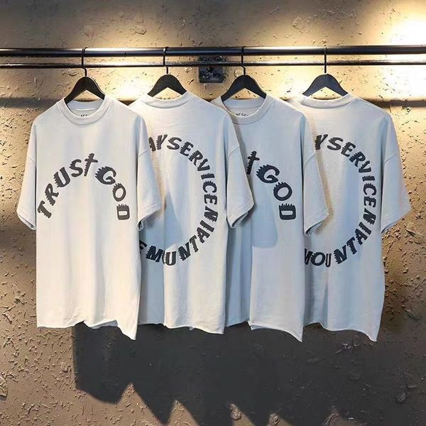 

2021 new 3d foam printing sunday service holy spirit t shirt men women oversize casual streetwear kanye west t-shirts tee pbxi, White