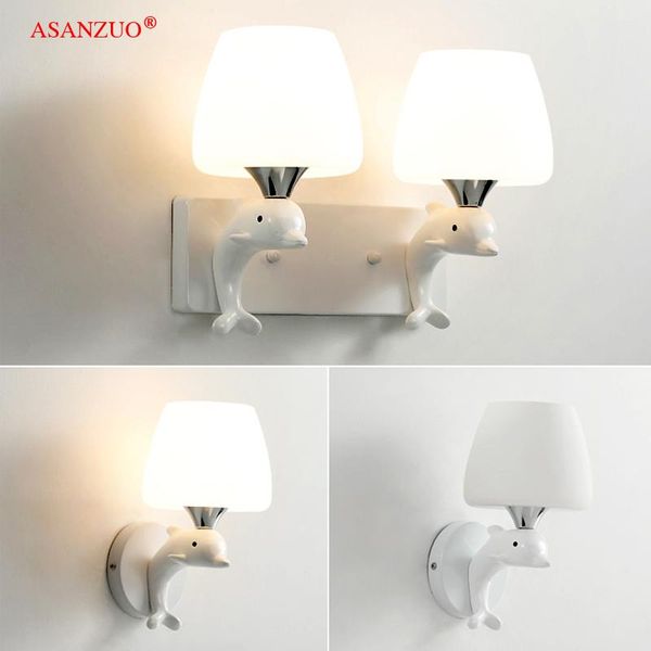 

wall lamps led lamp bedside warm bedroom room aisle corridor tv background dolphin light