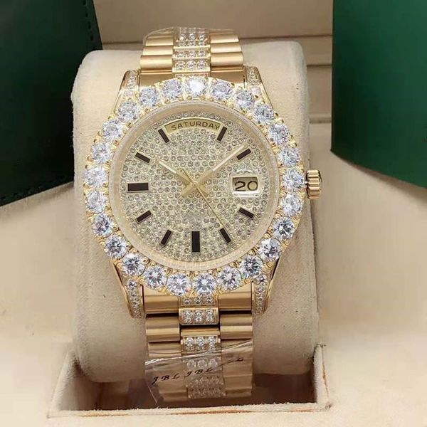 

fashion men's watch classic sapphire plus diamond stainless steel automatic mechanical waterproof business, Slivery;brown