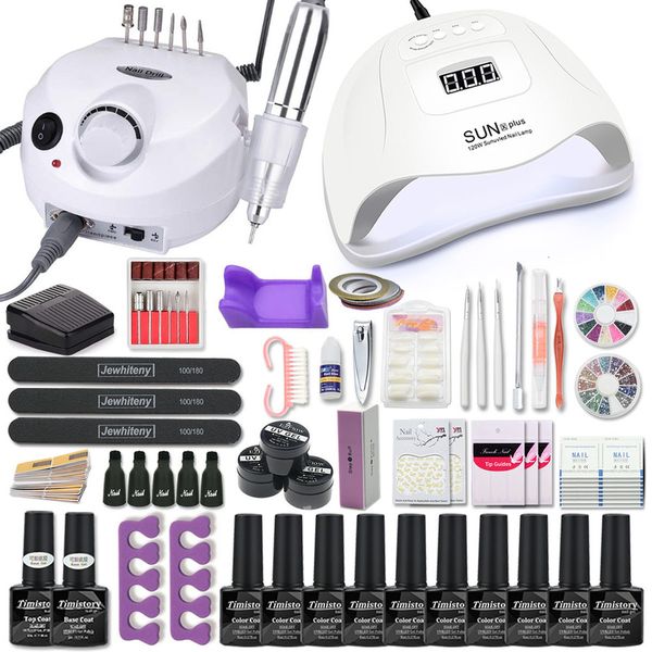 

for set 120/80/54w new led lamp gel nail polish kit electric drill new sets art tools
