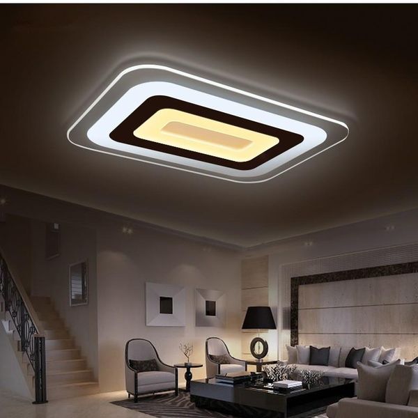 Deckenleuchten Moderne, ultradünne, minimalistische Acryl-LED-Rechteck-Wohnzimmerlampe, Schlafzimmer, kreatives Arbeitszimmer